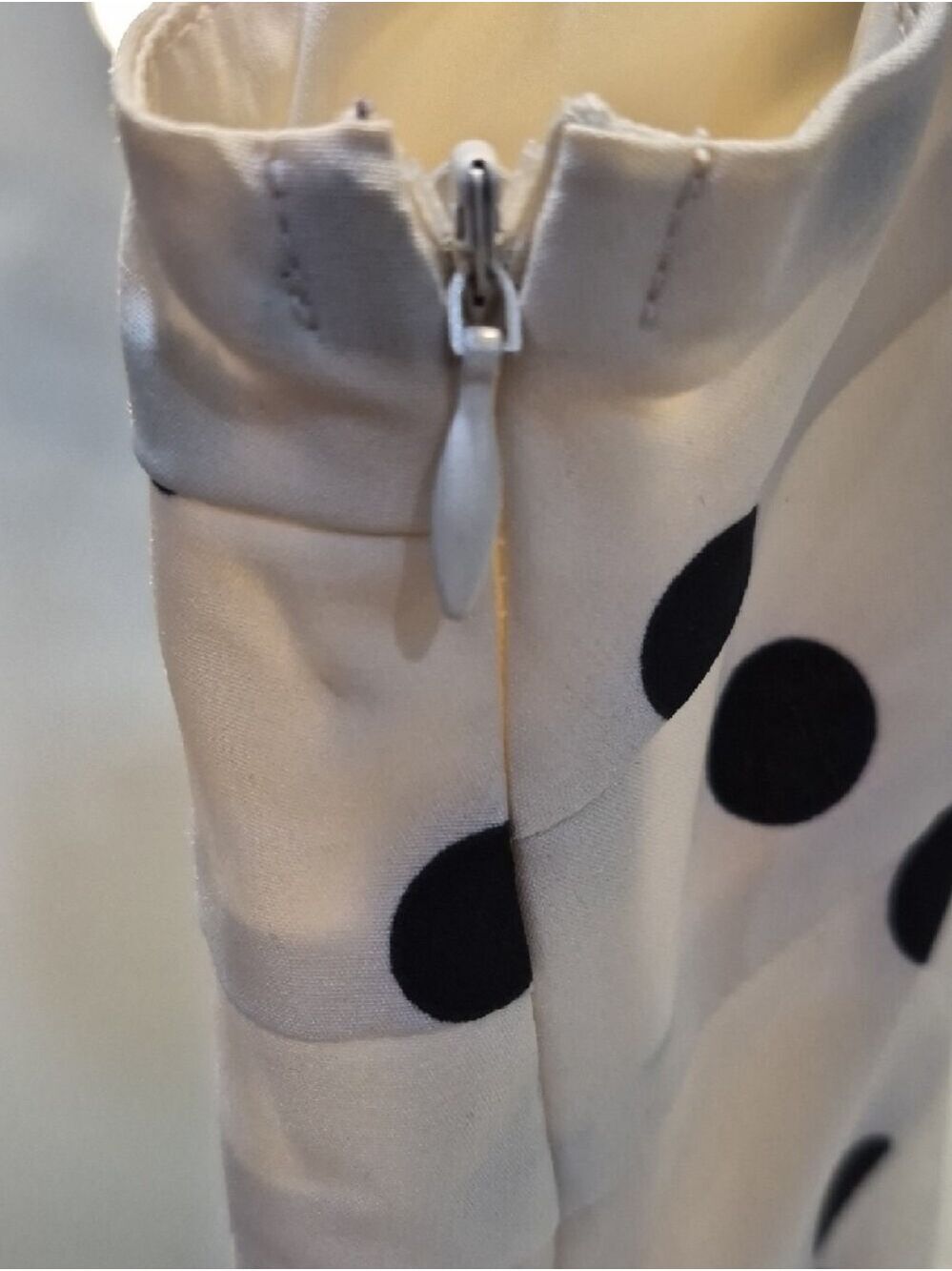 Ricki's Cream and Black Polka Dot Spaghetti Peplum Top - Picture 7 of 13